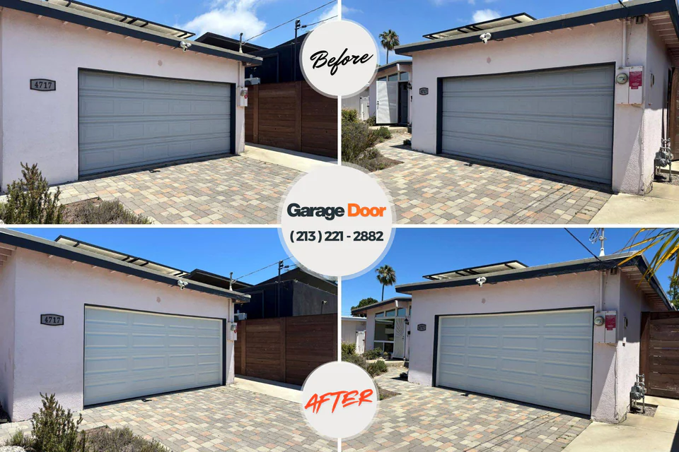 Before and after: garage door repair Hiram, GA